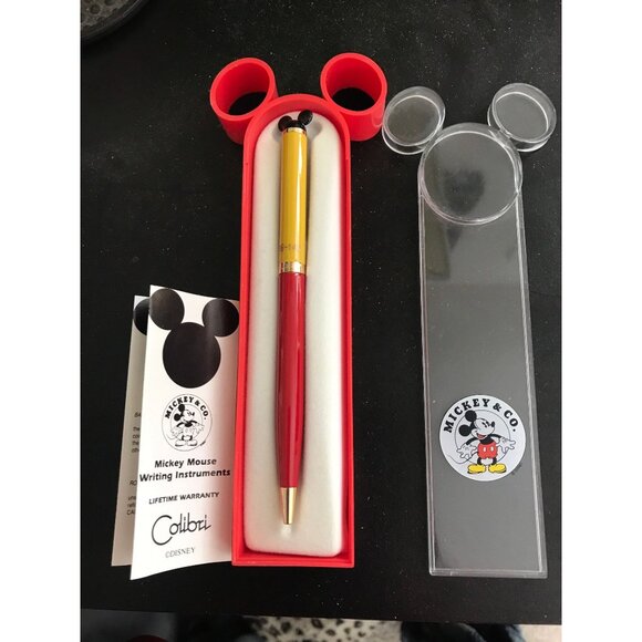Vtg Mickey Mouse Writing Instrument Roller Ball Pen Disney Colibri Red Yellow - Picture 10 of 10